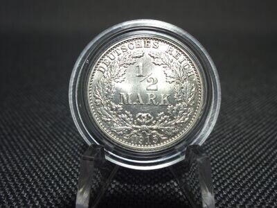 Silbermünze Deutsches Kasierreich 1915 E 1/2 Mark Muldenhütten Erhaltung