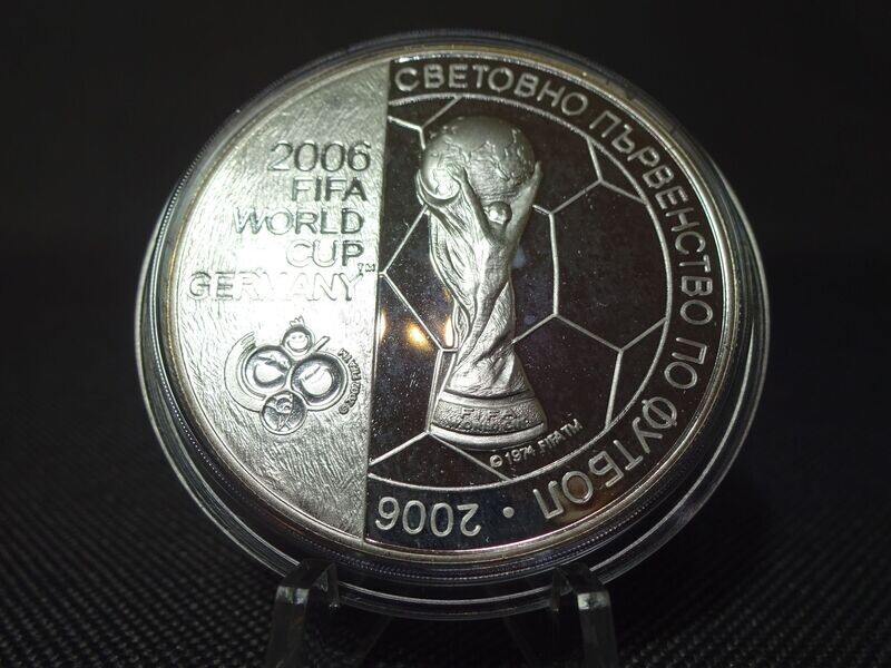 Silbermünze Bulgarien 2003 5 Lewa Fussball WM 2006 FIFA World Cup Germany PP Proof