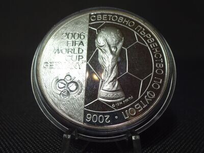 Silbermünze Bulgarien 2003 5 Lewa Fussball WM 2006 FIFA World Cup Germany PP Proof