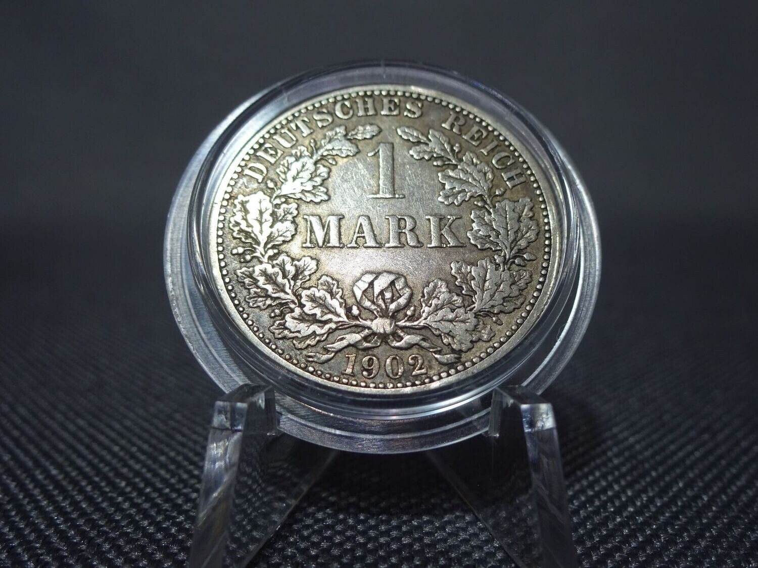 Silbermünze Deutsches Kaiserreich 1902 F 1 Mark Stuttgart Patina