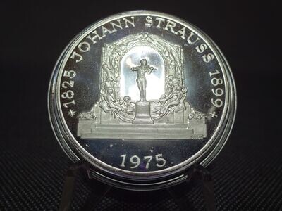 Silbermünze Österreich 1975 100 Schilling Johann Strauss 1825-1899 PP Proof Silbermünze Österreich 1975 100 Schilling Johann Strauss 1825-1899 PP Proof