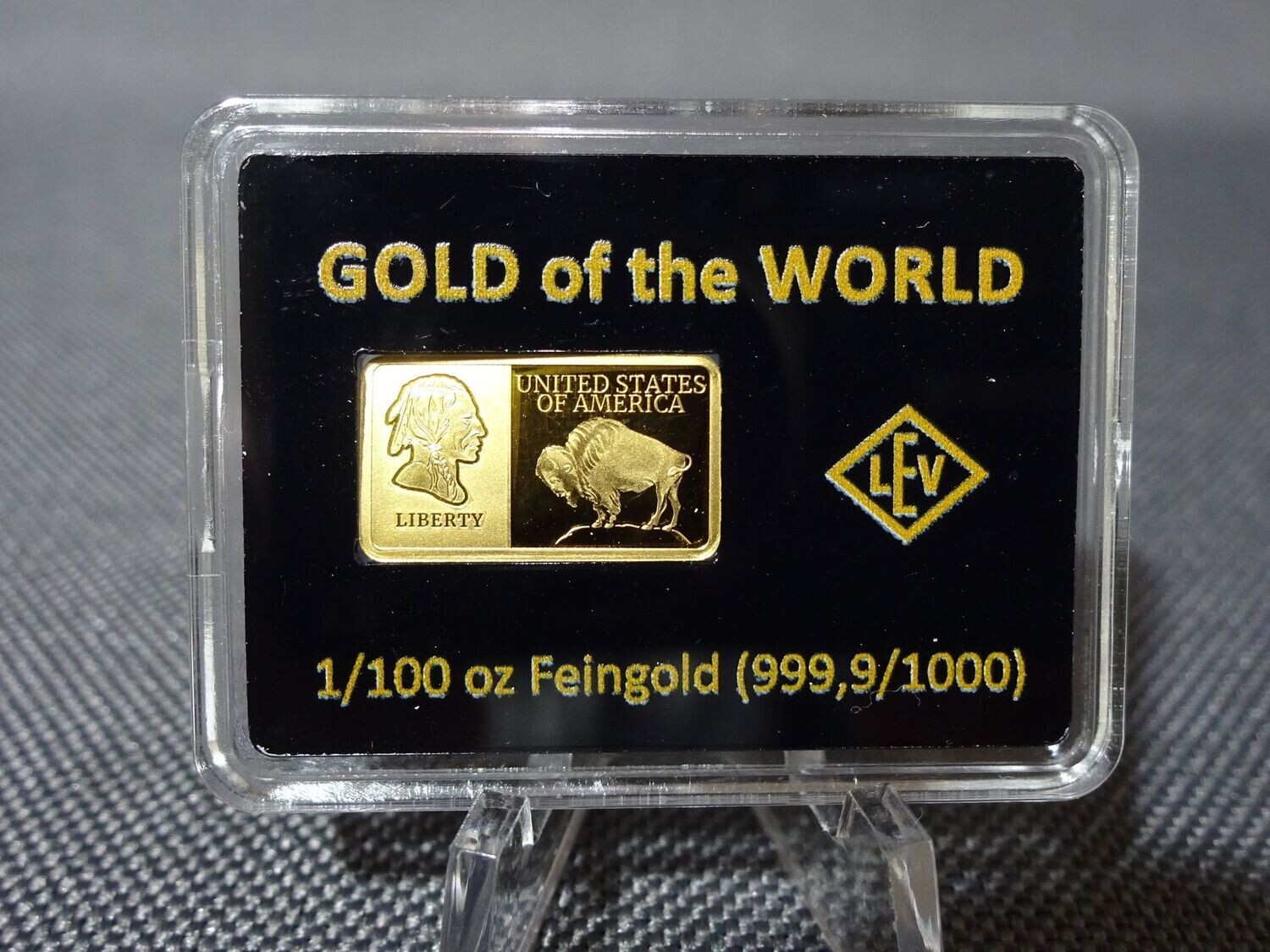 Goldbarren USA Indianer Buffalo Liberty Gold of the World 1/100 Oz Unze Goldbarren USA Indianer Buffalo Liberty Gold of the World 1/100 Oz Unze