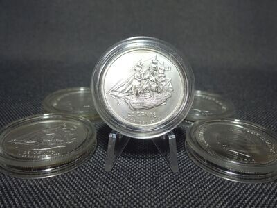 Silbermünze Cook Islands 2012 25 Cents Bounty Segelschiff 1/4 Oz Unze