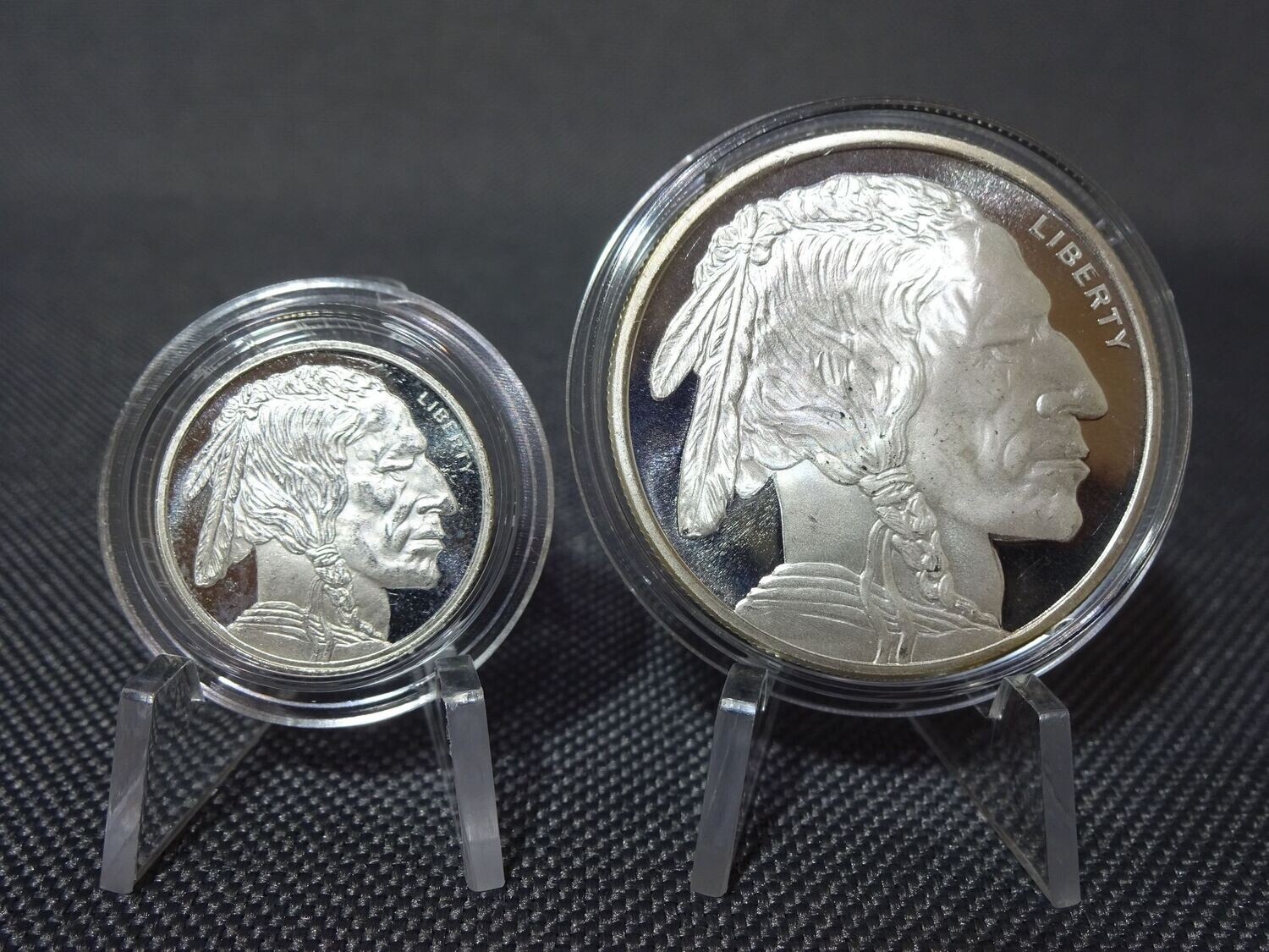 Silbermedaillen Set USA Buffalo Indianer Kopf Head Liberty 1/10 & 1/2 Oz Unze