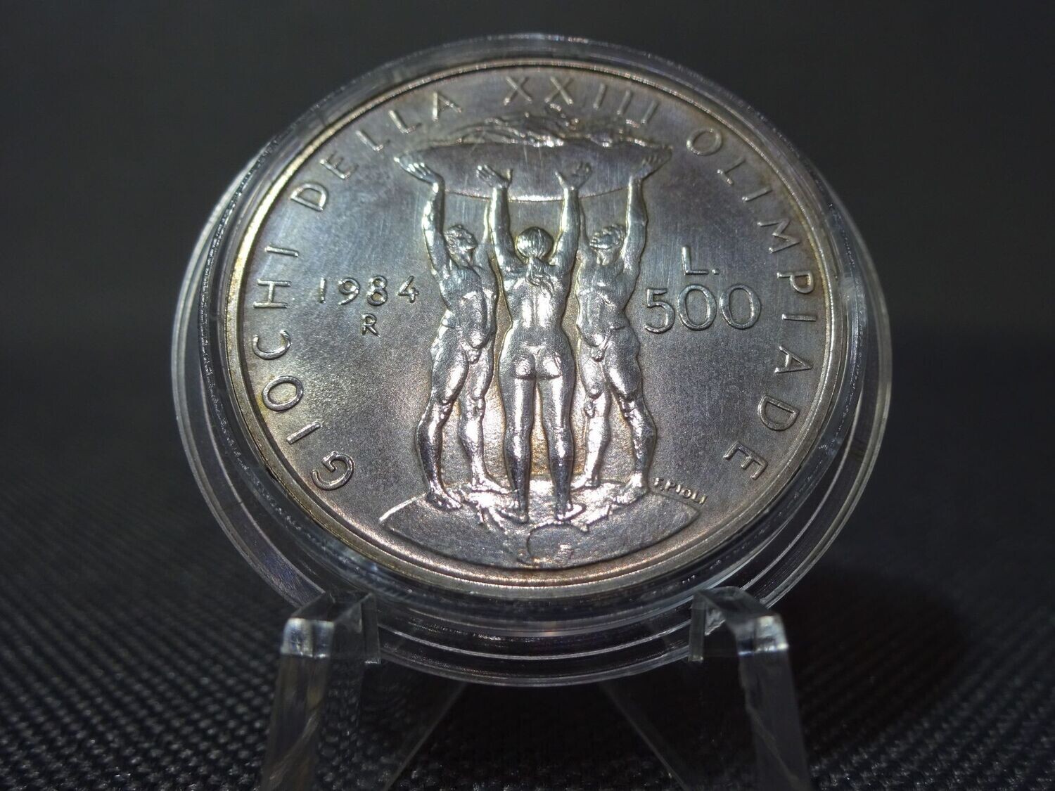 Silbermünze Italien 1984 500 Lire Olympia Los Angeles