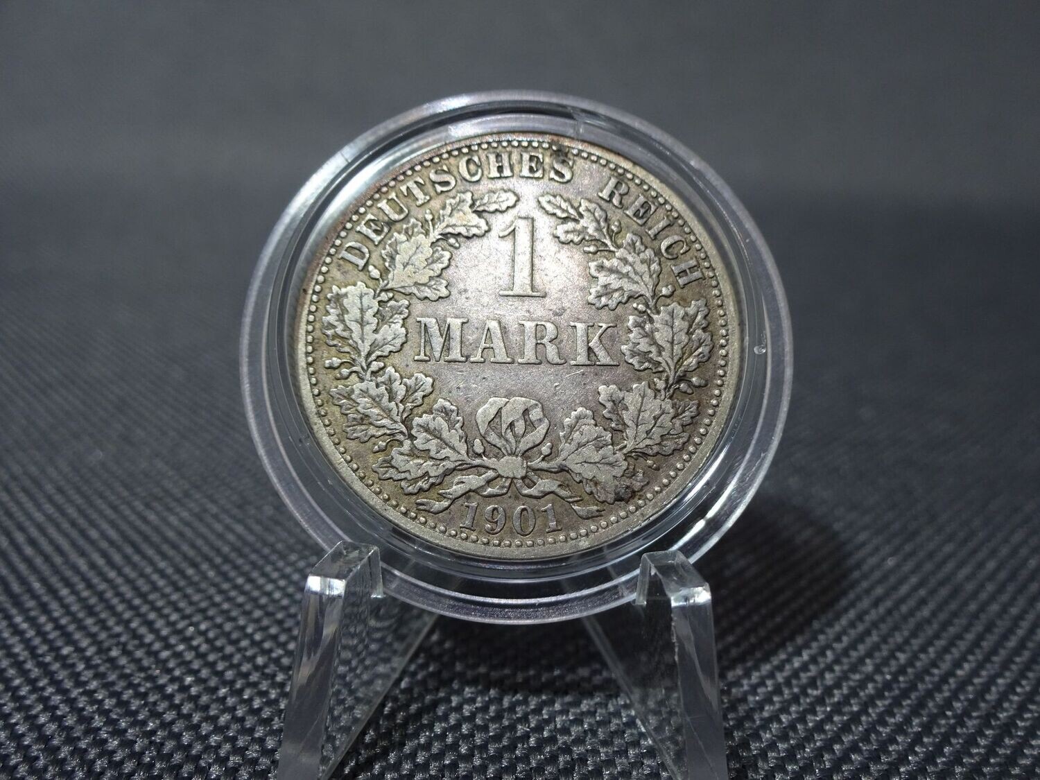 Silbermünze Deutsches Kaiserreich 1901 F 1 Mark Stuttgart Patina