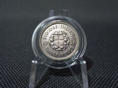 Silbermünze England 1938 3 Pence George VI. Wappen Silbermünze England 1938 3 Pence George VI. Wappen