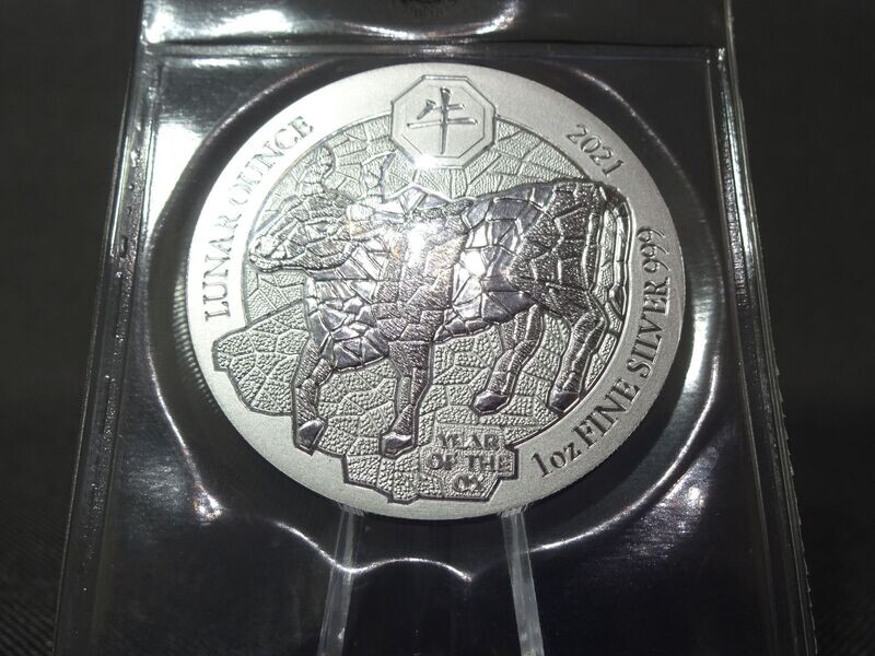Silbermünze Ruanda 2021 50 Amafranga Lunar Year Ox Jahr Ochse 1 Oz Unze