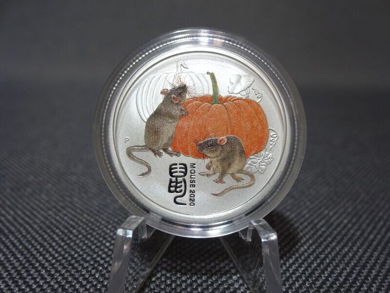Silbermünze Australien 2020 25 Cents Lunar Year Mouse Jahr Maus Farbe 1/4 Oz Unze Silbermünze Australien 2020 25 Cents Lunar Year Mouse Jahr Maus Farbe 1/4 Oz Unze