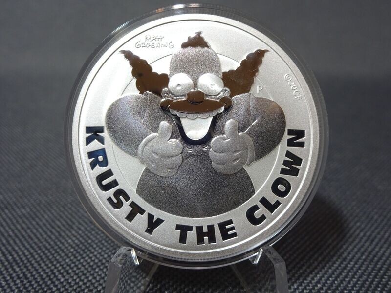 Silbermünze Tuvalu 2020 1 Dollar Krusty The Clown Simpsons 1 Oz Unze