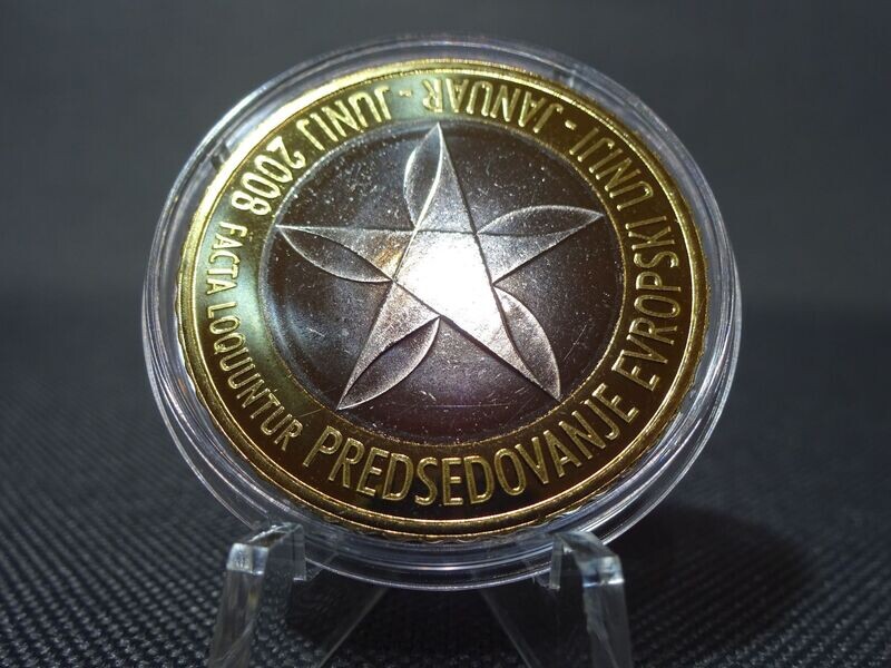 Münze Slowenien 2008 3 Euro Slowenische Ratspräsidentschaft EU