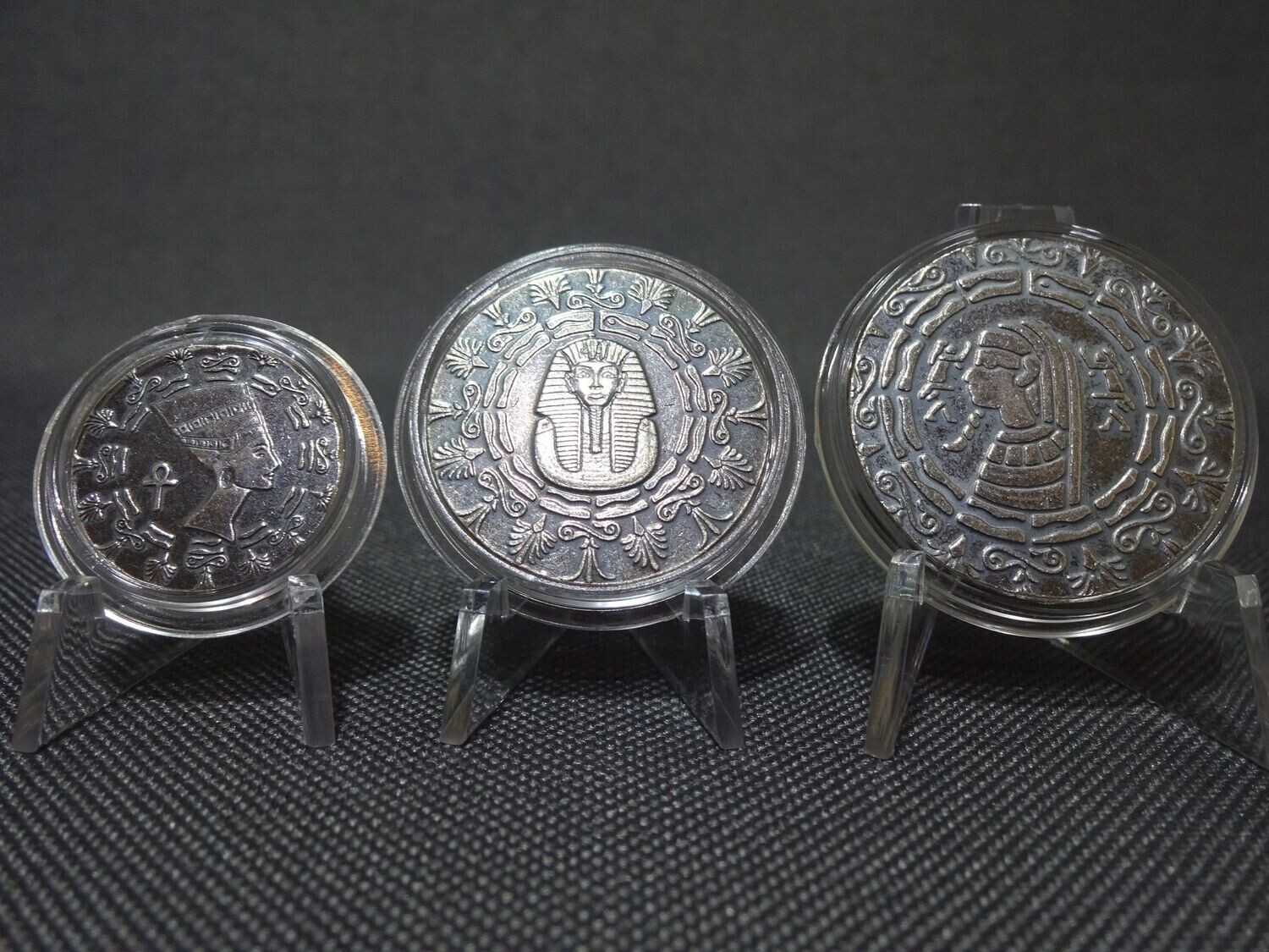 Silbermedaillen-Set Ägypten Pharao Pyramide Skarabäus Auge Horus 1/10, 1/4 & 1/2 Oz Unze Silbermedaillen-Set Ägypten Pharao Pyramide Skarabäus Auge Horus 1/10, 1/4 & 1/2 Oz Unze