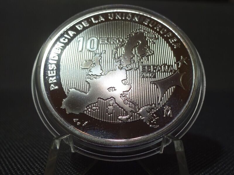 Silbermünze Spanien 2002 10 Euro Spanische EU-Ratspräsidentschaft PP Proof