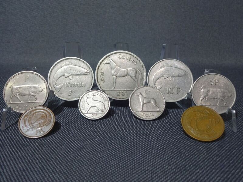 Kursmünzensatz KMS Set Irland 1962 - 1971 1 2 3 5 6 10 Penny Pence Shilling Florin Krone