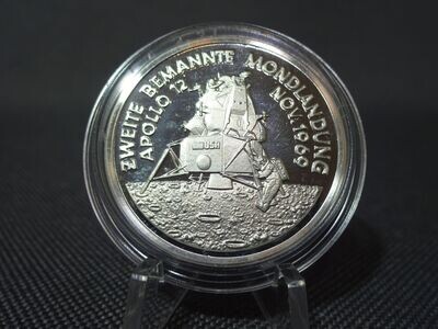 Silbermedaille Apollo XII 12 Zweite Mondlandung 1969 Conrad Gordon Bean Segelschiff PP Proof