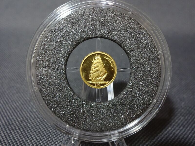 Goldmünze Liberia 2006 10 Dollars Gorch Fock Segelschiff PP Proof 0,5 g