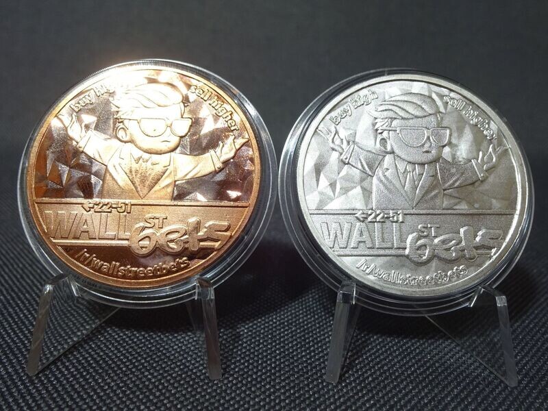 Silbermedaille Set USA Wallstreetbets Wall St. Bets Kupfer 2x 1 Oz Unze