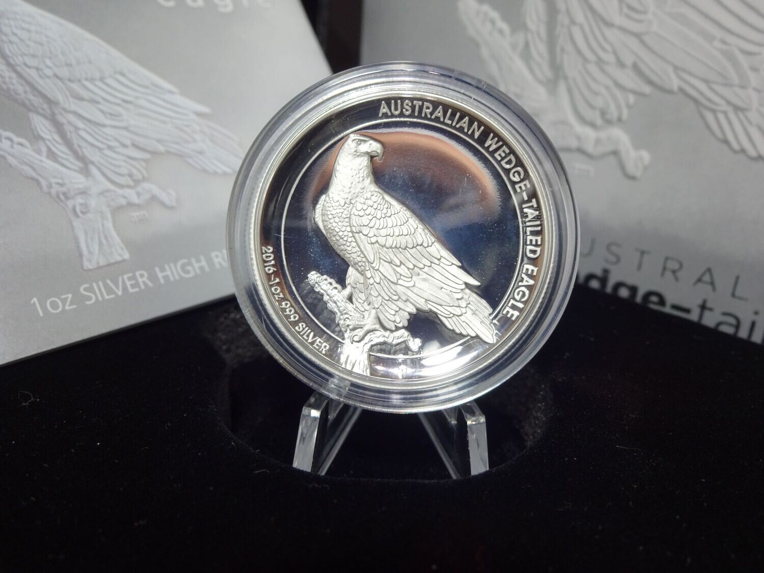 Silbermünze Australien 2016 1 Dollar Wedge-Tailed Eagle Adler High Relief PP Proof 1 Oz Unze