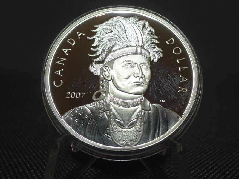 Silbermünze Kanada 2007 1 Dollar Thayendanegea Indianer Ureinwohner PP Proof Silbermünze Kanada 2007 1 Dollar Thayendanegea Indianer Ureinwohner PP Proof