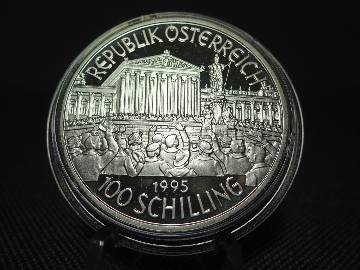 Silbermünze Österreich 1995 100 Schilling Parlament Erste Republik 1918 - 1938 PP Proof