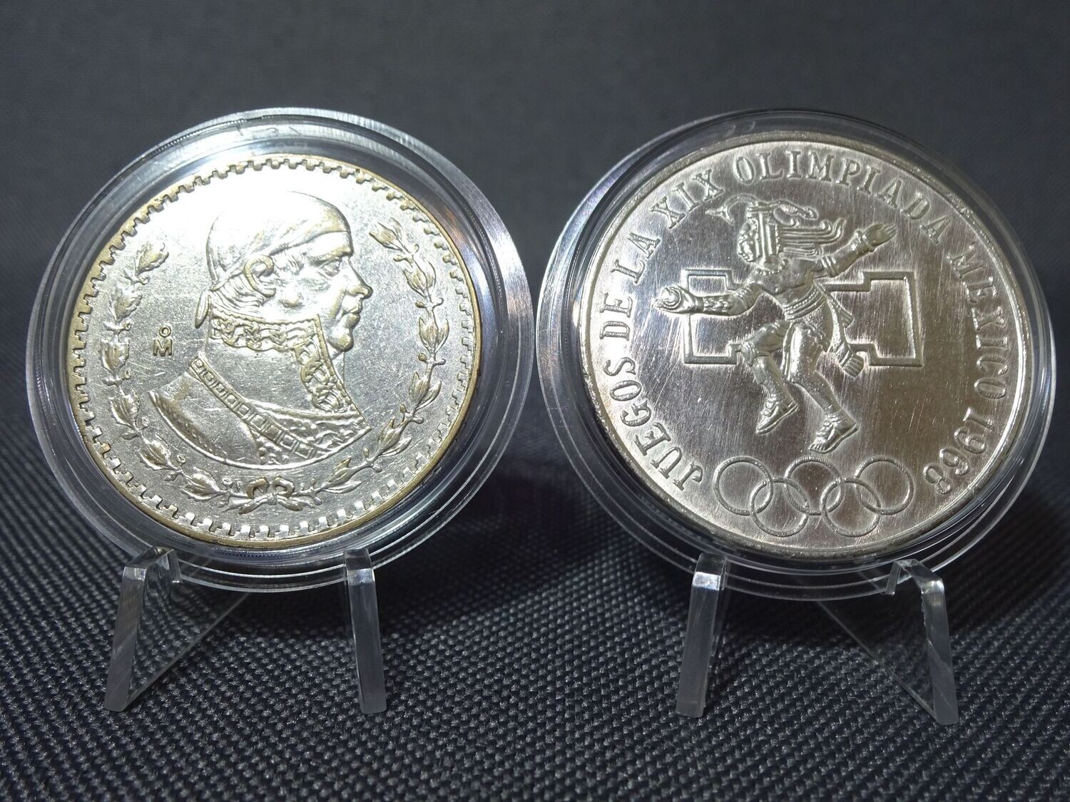 Silbermünzen-Set Mexiko 1964 & 1968 1 Peso & 25 Pesos Olympia Gedenkmünze