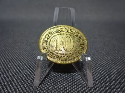 Wertmarke Weimarer Republik 10 Pfennig Konsum Sparverein Reutlingen Jeton Token