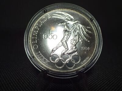 Silbermünze San Marino 1984 1000 Lire Olympia XXIII. Los Angeles Silbermünze San Marino 1984 1000 Lire Olympia XXIII. Los Angeles