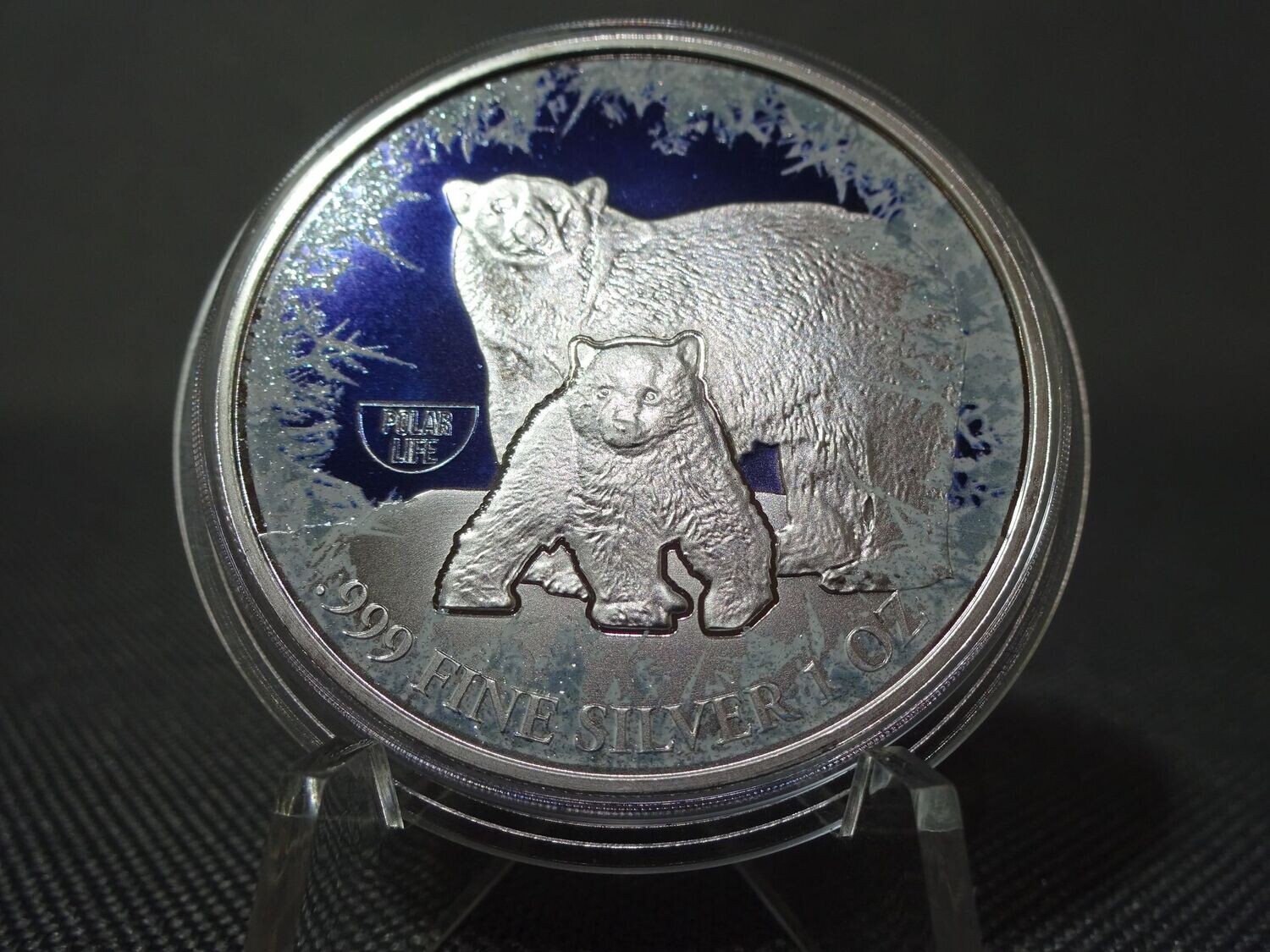 Silbermünze Niue 2019 Polar Life Eisbär Babytier Farbe Crystal Rhodium Chromonite 1 Oz Unze Silbermünze Niue 2019 Polar Life Eisbär Babytier Farbe Crystal Rhodium Chromonite 1 Oz Unze