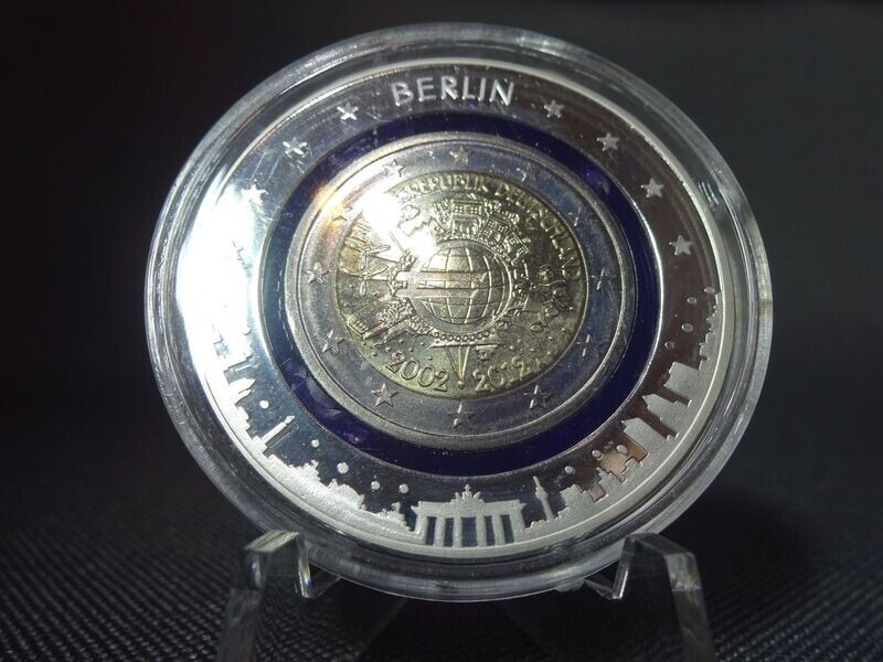 Münze Deutschland 2012 2 Euro 10 Jahre Euro Berlin Lila Polymerring Gedenkmünze