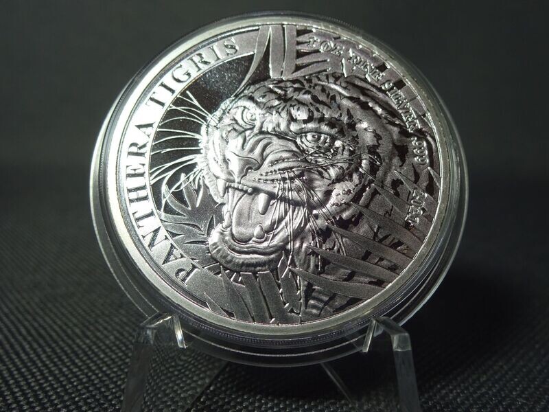 Silbermünze Laos 2021 500 Kip Panthera Tigris Tiger 1 Oz Unze