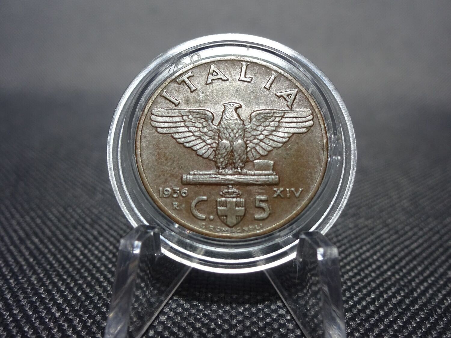 Münze Italien 1936 5 Centesimi Vittorio III. Faschistenprägung