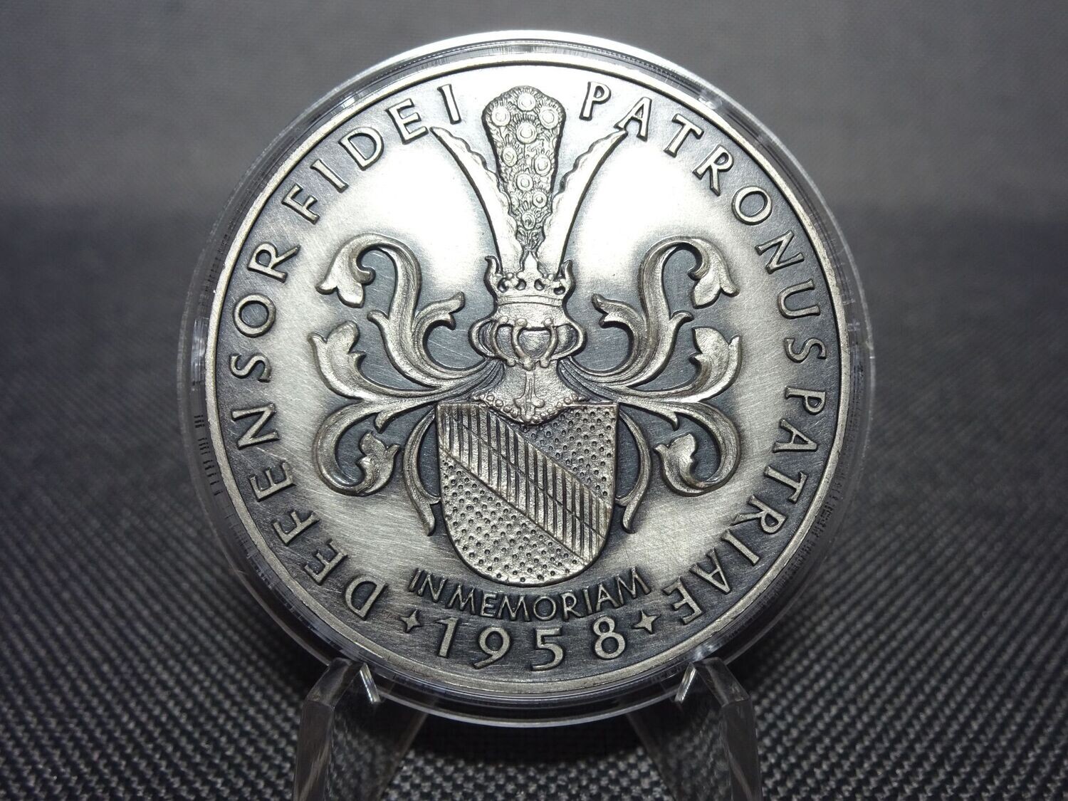 Silbermedaille 1958 Deutschland Bernardus Markgraf Baden 1458 500 Jahre Patron Silbermedaille 1958 Deutschland Bernardus Markgraf Baden 1458 500 Jahre Patron