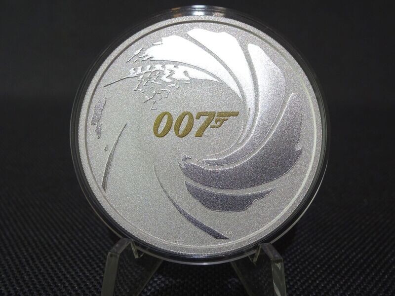 Silbermünze Tuvalu 2021 1 Dollar James Bond 007 Gun Pistole Gilded 1 Oz Unze