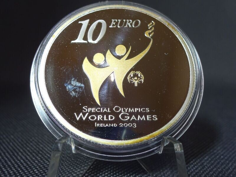 Silbermünze Irland 2003 10 Euro Special Olympics World Games Olympia Gilded PP Proof