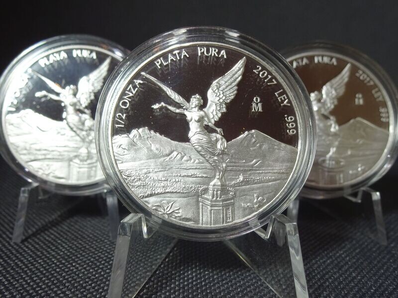 Silbermünze Mexiko 2017 Libertad Plata Pura PP Proof 1/2 Oz Unze