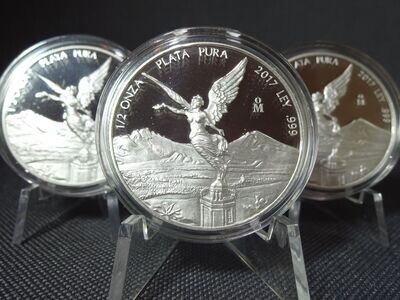 Silbermünze Mexiko 2017 Libertad Plata Pura PP Proof 1/2 Oz Unze