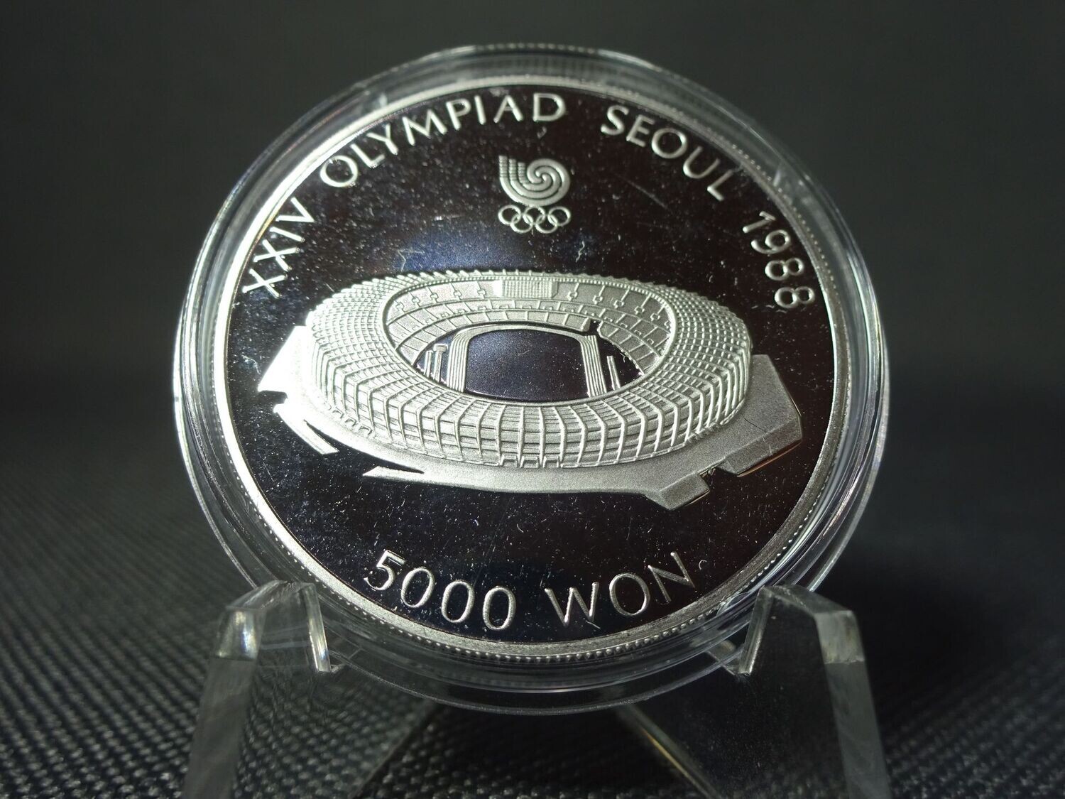 Silbermünze Südkorea 1987 5000 Won Olympia 1988 Seoul Stadion PP Proof 1/2 Oz Unze Silbermünze Südkorea 1987 5000 Won Olympia 1988 Seoul Stadion PP Proof 1/2 Oz Unze