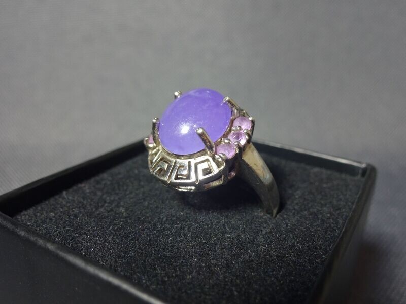 Silberring Lila Stein Chalcedon Zirkonia Ring 925 Silber