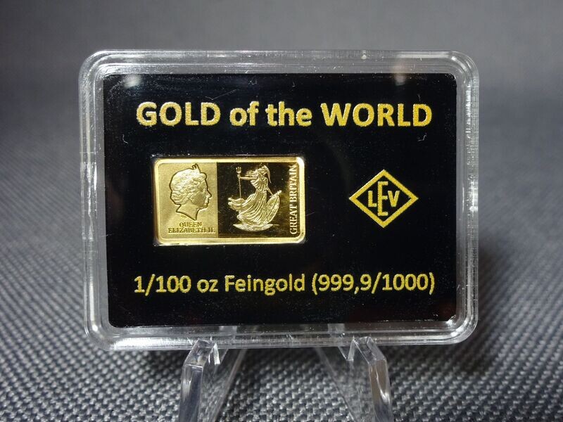 Goldbarren England Britannia Gold Of The World 1/100 Oz Unze Goldbarren England Britannia Gold Of The World 1/100 Oz Unze