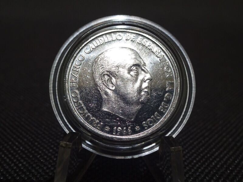 Münze Spanien 1966 50 Centimos 71 im Stern Franco