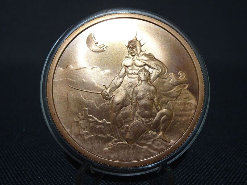 Medaille USA Frank Frazetta Swordsman on Mars Kupfer 2 Oz Unze