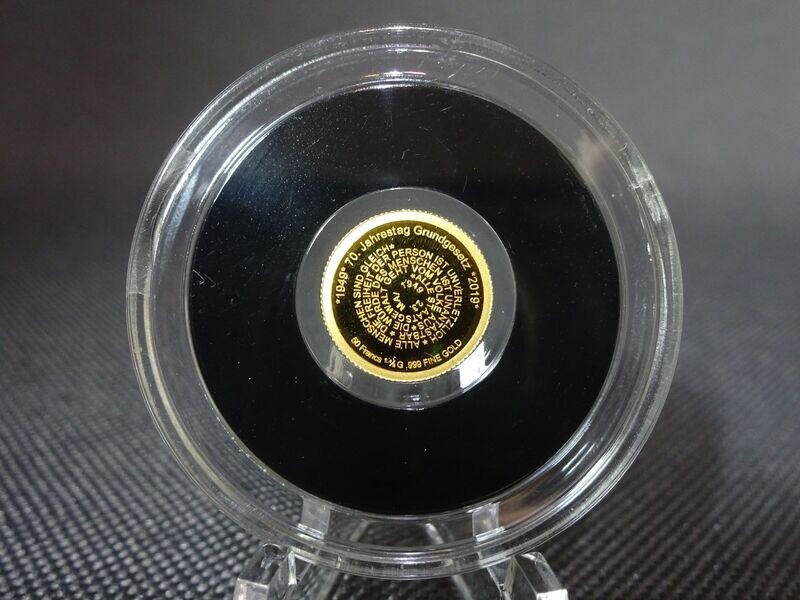 Goldmünze Burundi 2019 50 Francs 70. Jahrestag Deutsches Grundgesetz PP Proof 0,5 g