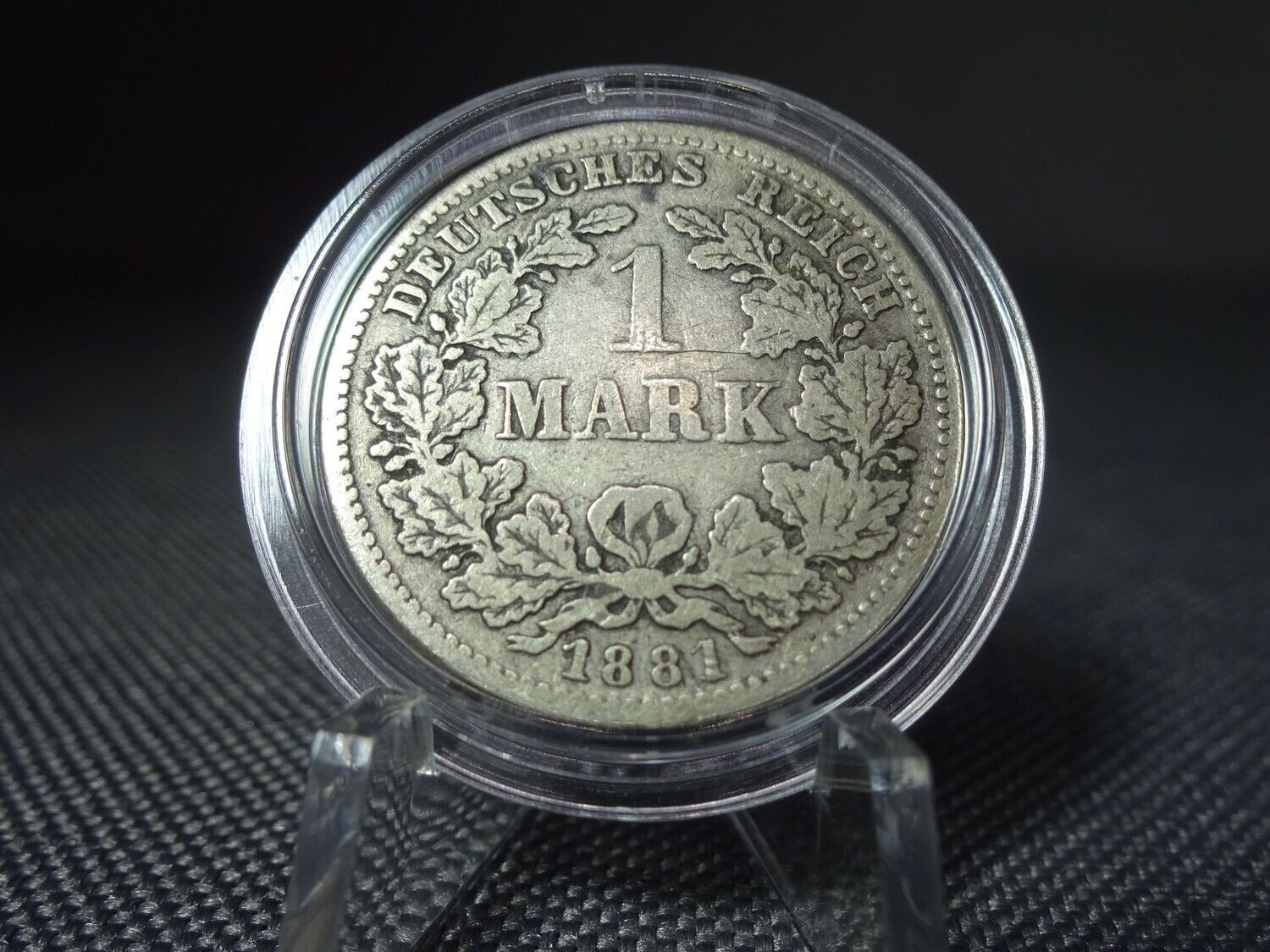 Silbermünze Deutsches Kaiserreich 1881 D 1 Mark München Patina