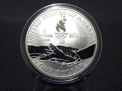 Silbermünze USA 1995 1 Dollar Olympia Atlanta Radrennen Fahrrad PP Proof Silbermünze USA 1995 1 Dollar Olympia Atlanta Radrennen Fahrrad PP Proof