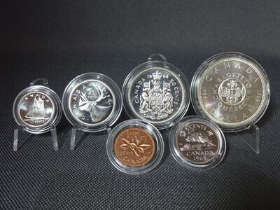 Kursmünzensatz KMS Set Kanada 1964 1 Cent - 1 Dollar Charlottetown 4x Silbermünzen