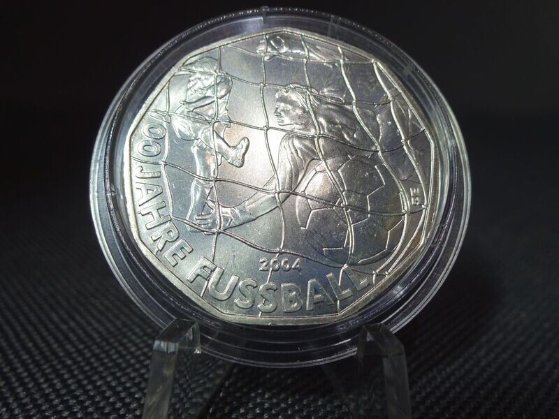 Silbermünze Österreich 2004 5 Euro 100 Jahre Fussball Neuneck