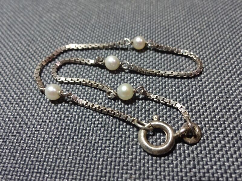 Silberkette Perlen Armband Fußkette 925-Silber