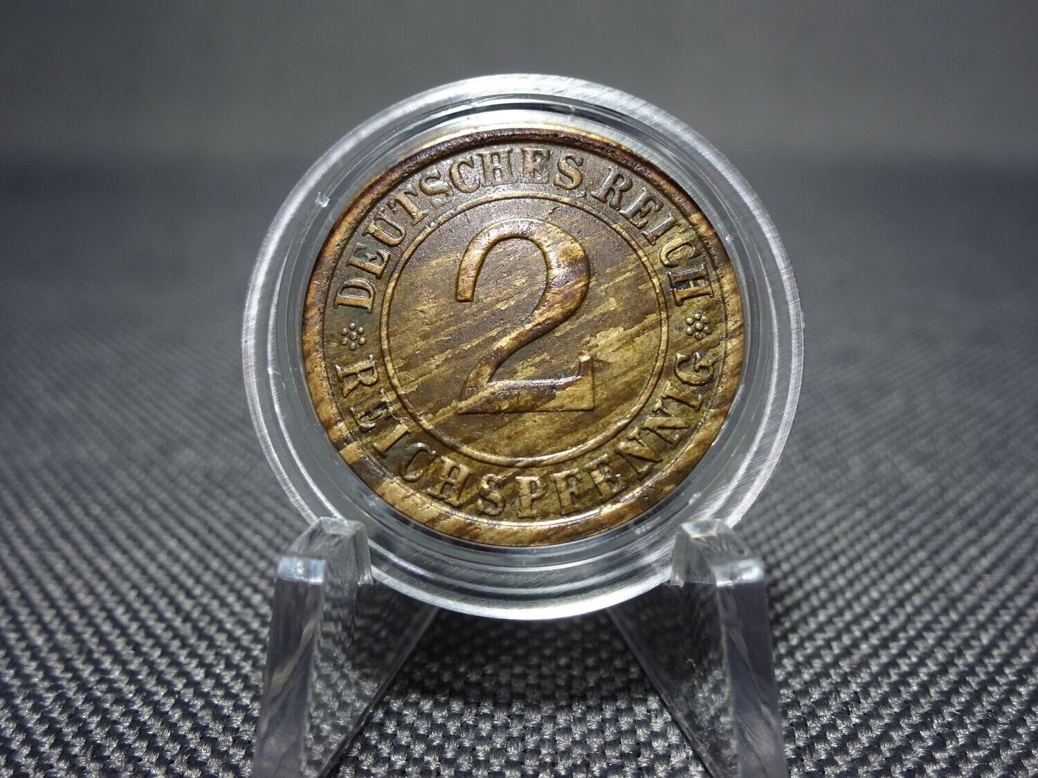 Münze Weimarer Republik 1924 A 2 Reichspfennig Berlin Patina Münze Weimarer Republik 1924 A 2 Reichspfennig Berlin Patina