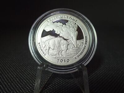 Silbermünze USA 2010 Quarter 1/4 Dollar Yellowstone National Park Wyoming Buffalo PP Proof Silbermünze USA 2010 Quarter 1/4 Dollar Yellowstone National Park Wyoming Buffalo PP Proof