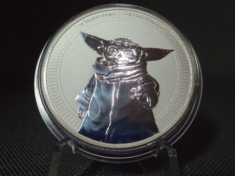 Silbermünze Niue 2021 2 Dollars Baby Yoda Star Wars 1 Oz Unze
